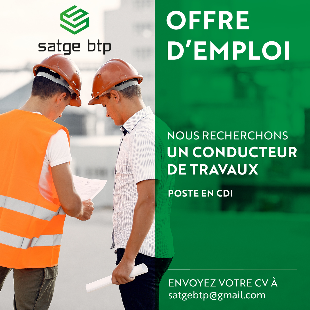 Offre d’emploi | Satge BTP